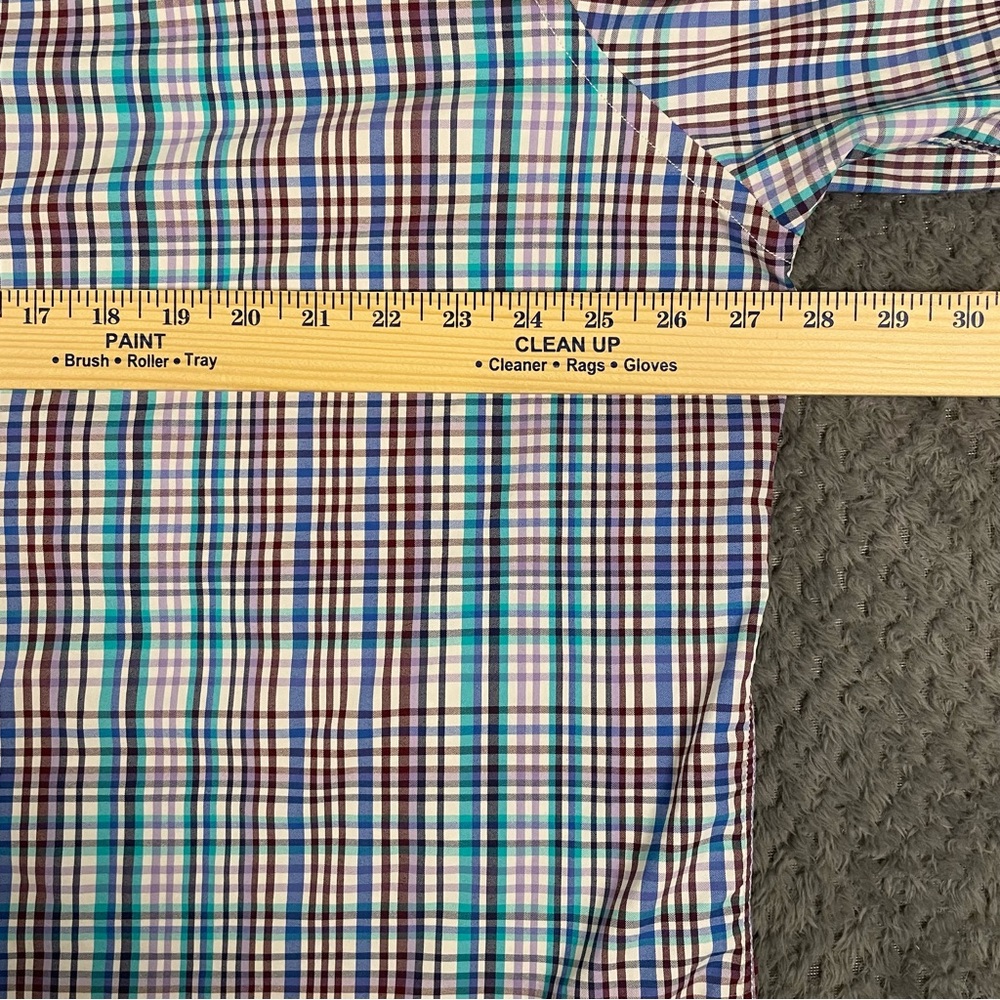 Peter Millar Men's Summer Comfort Button Up Shirt XXL Blue Purple Plaid Preppy - Picture 10 of 12